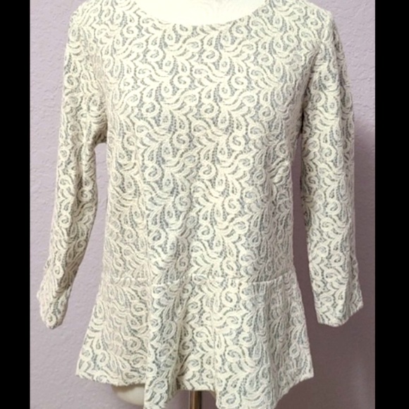 J. Crew Tops - J. CREW lace peplum top